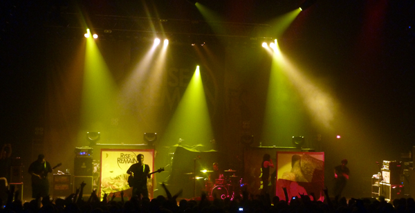 Rise To Remain on stage at Defenders Of The Faith 3 at Brixton Academy