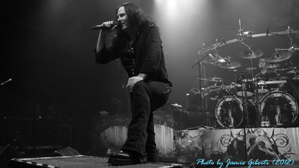 Thomas Youngblood of Kamelot on stage at London's Kentish Town Forum Addressing The Crowd November 2012