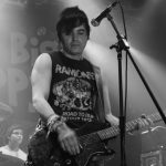 Luis from The Dollyrots on stage at Cambridge Junction, October 2012