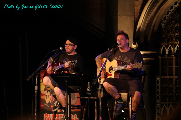 Jaret & Erik from Bowling For Soup on stage at Union Chapel, London, October 2013
