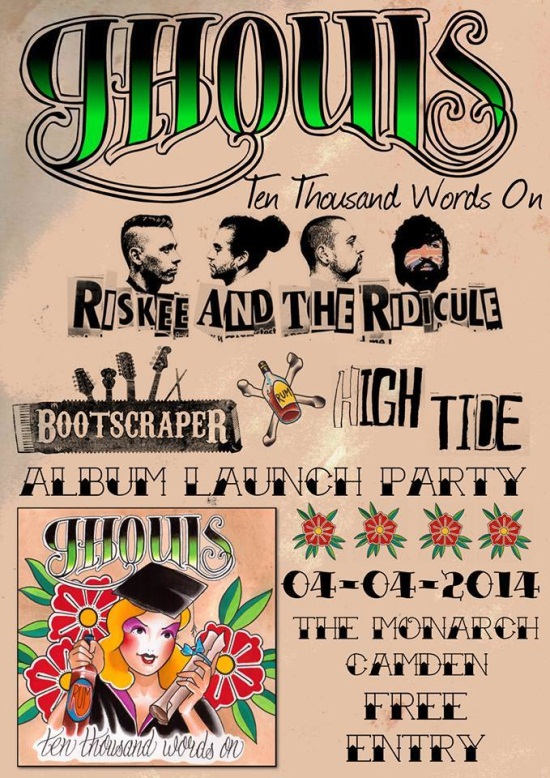 Ghouls Album Launch Gig Poster April 2014
