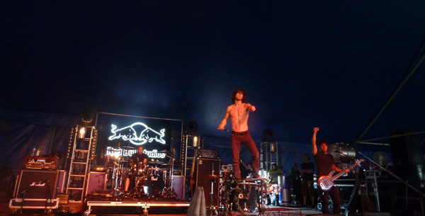 Nothing More on stage in the Red Bull Tent at Download Festival 2014