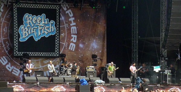 Reel Big Fish performing on the Saturn Stage at Sonisphere Knebworth 2014