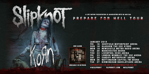 Slipknot KoRn Prepare For Hell UK Tour Header Poster