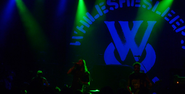 While She Sleeps on stage at Shepherds Bush Empire London 2014