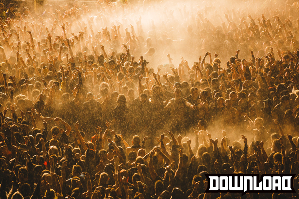 Download Festival 2015 - Slipknot's Crowd in the blinding rain. Credit Danny North