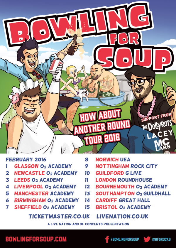 Bowling For Soup How About Another Round 2016 UK Tour Poster MC Lars