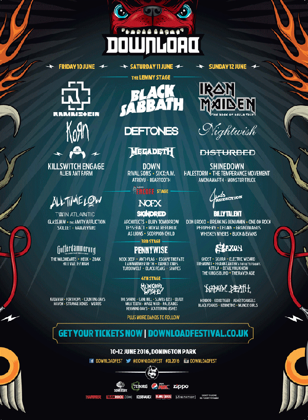 Download Festival 2016 All Time Low Poster