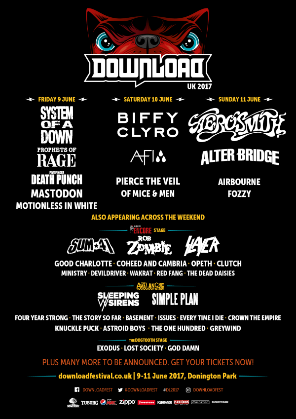 Download Festival 2017 Second Line Up Poster December Announcement