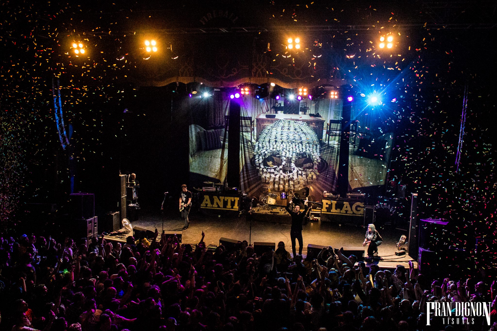 Anti-Flag On stage at the Fireball tour, October 2017, London