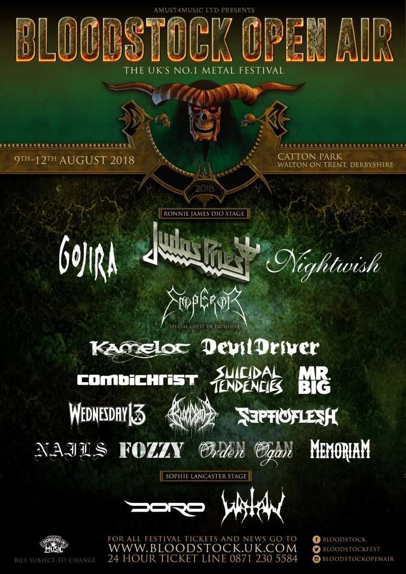 Bloodstock Festival 2018 5th December Kamelot Poster