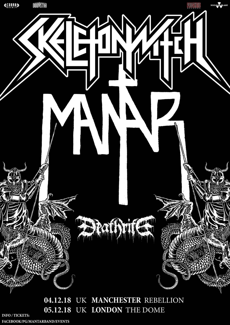 Skeletonwitch Mantar Deathrite UK Tour Poster 2018