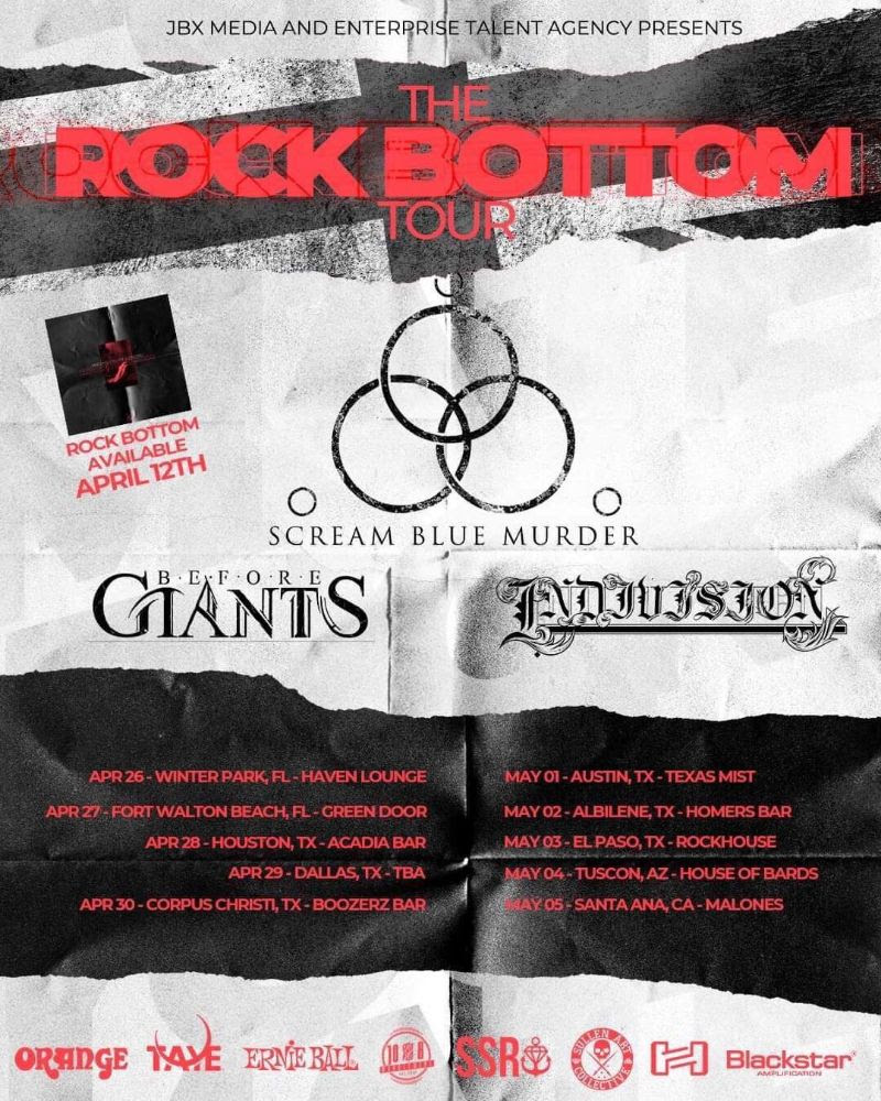 Scream Blue Murder US Tour Poster 2019