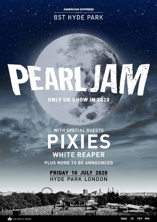 Pearl Jam - British Summertime Hyde Park 2020 Festival Poster